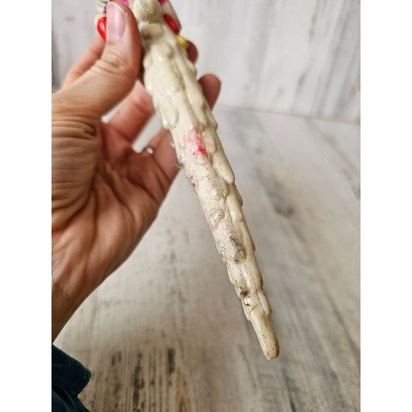 Vintage candy icicle candy cane ornament Xmas decor - Picture 9 of 9